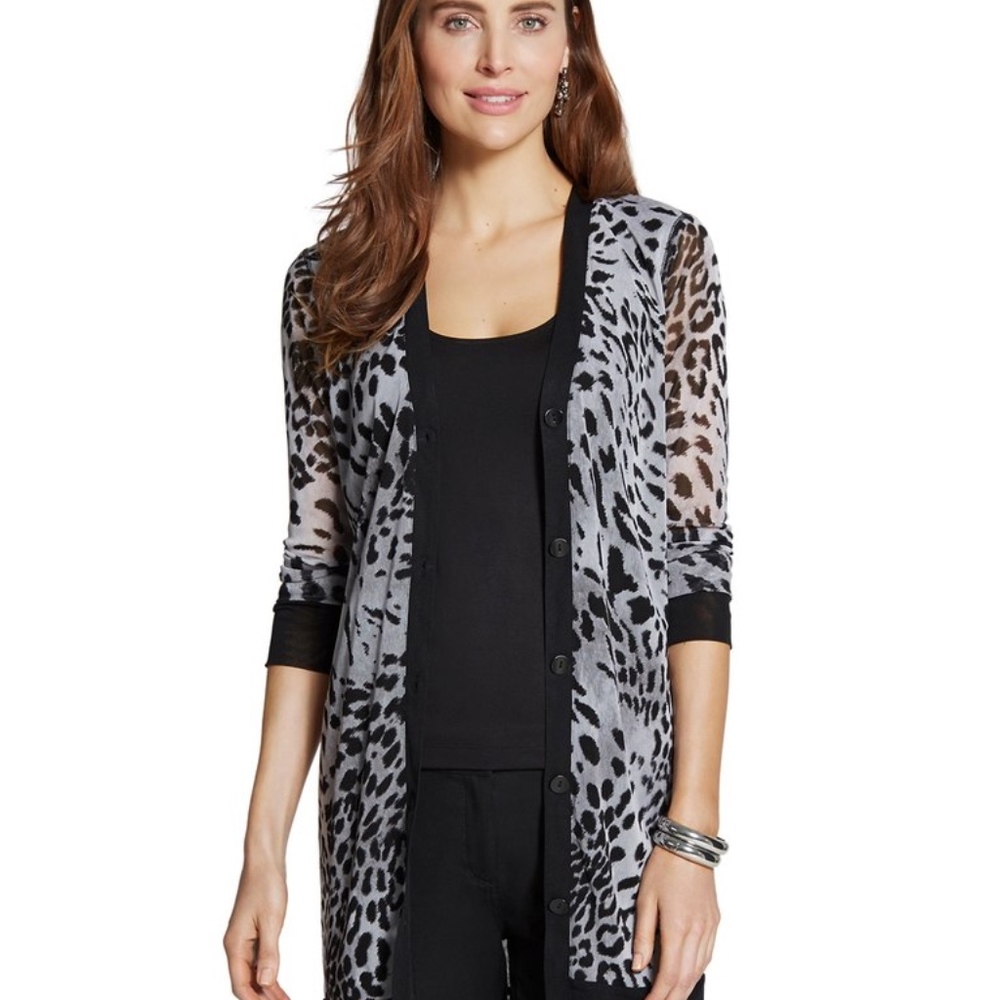 Chicos animal print cardigan - Size 0 (S/M)